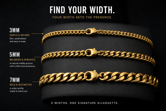 3MM, 5MM OR 7MM: WHICH CUBAN LINK WIDTH FITS YOUR STYLE?